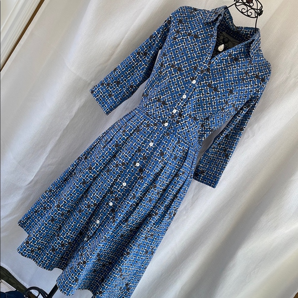 Samantha Sung Blue Print Classic Dress